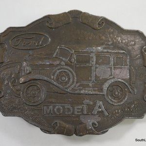 Henry Ford Detroit Model T Brass Belt Buckle-Lewis